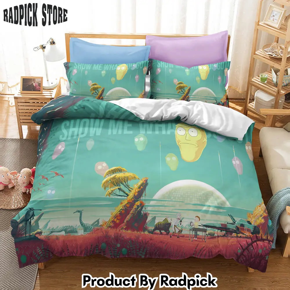 Rick and morty3 piece bedding set quilt duvet cover bed sheets sets  rp0423096